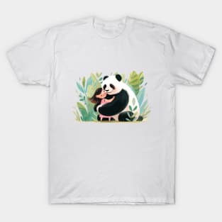 Cute Giant Panda Animal Loving Cuddle Embrace Children Kid Tenderness T-Shirt